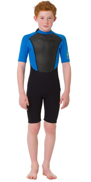 2019 Animal Junior Boys Nova 3/2mm Flatlock Shorty Wetsuit Black AW9SQ603