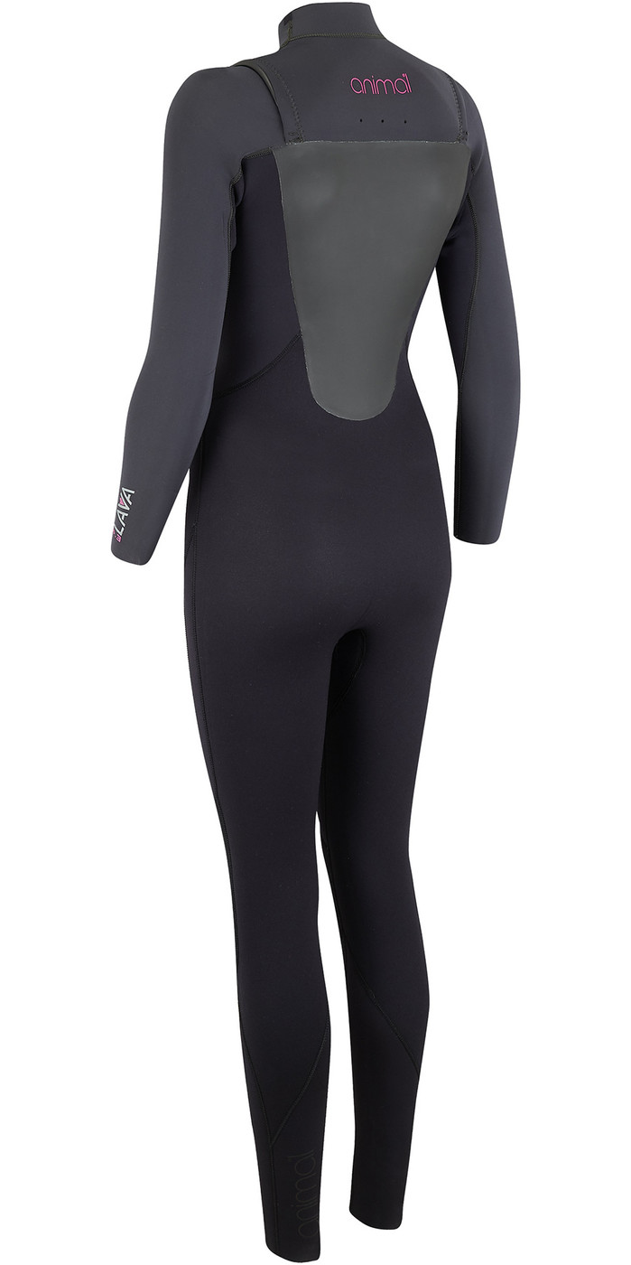 2019 Animal Womens Lava 4/3mm GBS Chest Zip Wetsuit Black AW9SQ300