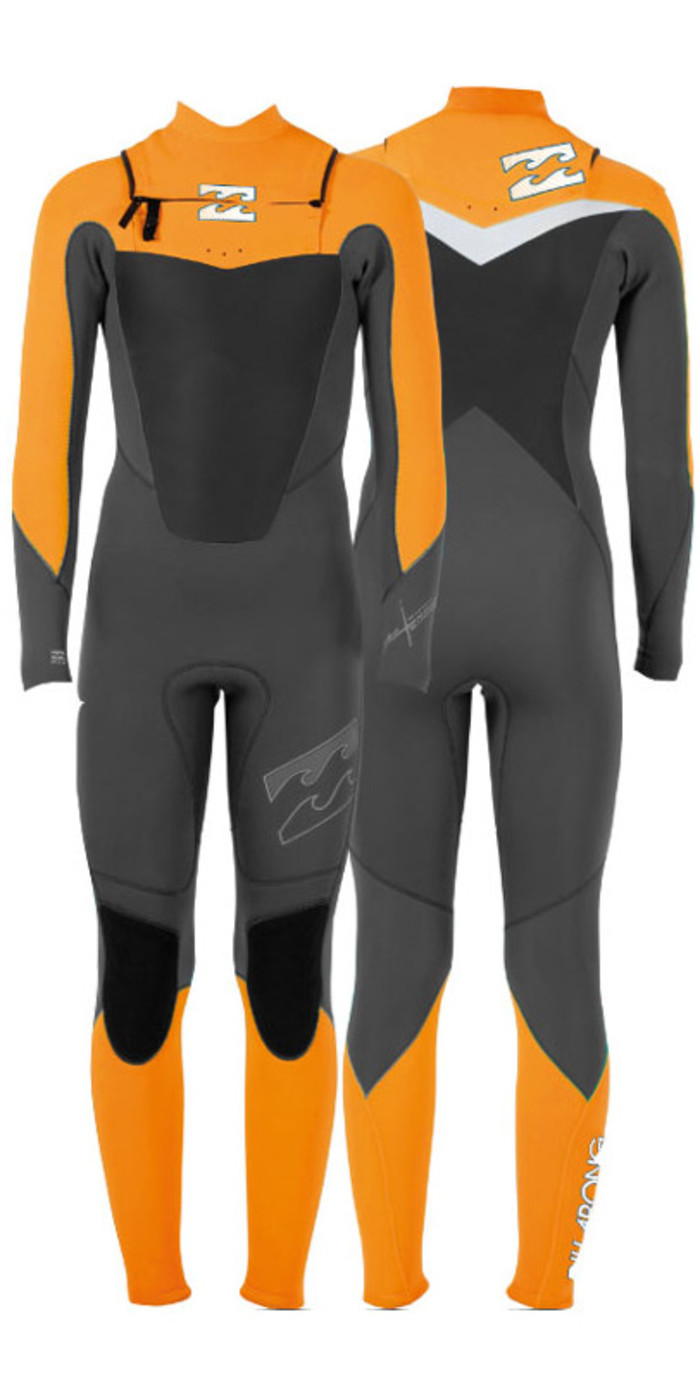 2014 Billabong JUNIOR Foil 5/4mm CHEST ZIP Wetsuit in Graphite ...