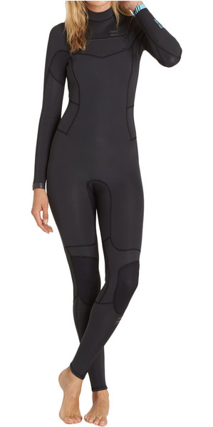 2018 Billabong Teen Girls Synergy 5/4mm Back Zip Wetsuit BLACK SANDS F45B16