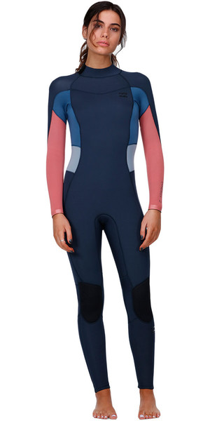 2018 Billabong Womens Synergy 3/2mm GBS Back Zip Wetsuit SLATE H43G11
