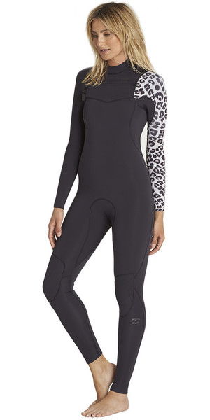 2018 Billabong Womens Furnace Carbon Comp 5/4mm Chest Zip Wetsuit Black Sands L45G15