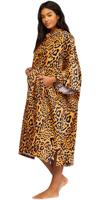 2021 Billabong Womens Hooded Towel Change Robe / Poncho Z4BR40 - Animal