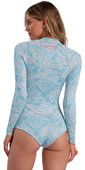 2021 Billabong Womens Salty Dayz 2mm Long Sleeve Spring Shorty Wetsuit W42G53 - Island Blue Neo