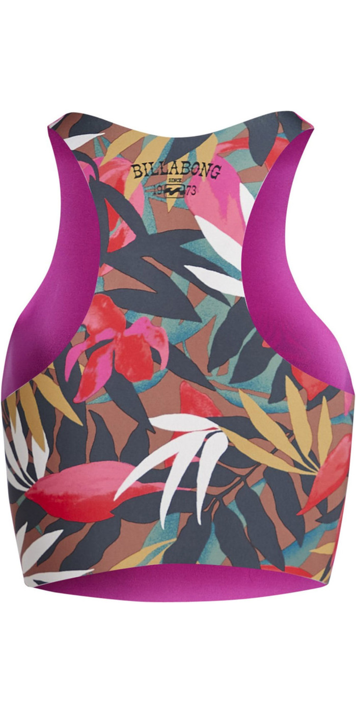 2019 Billabong Womens Sea Crop 1mm Neoprene Surf Top Tropical Q41G06