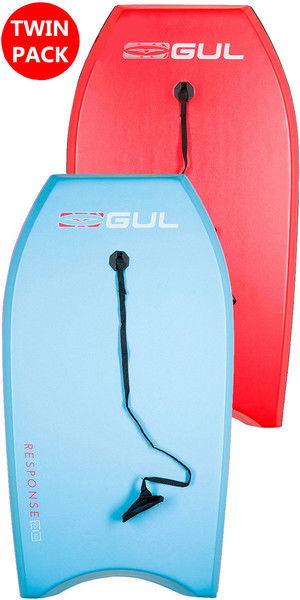 2019 GUL RESPONSE JUNIOR TWIN PACKAGE BODYBOARDS - 2 JUNIOR - LIGHT BLUE & RED