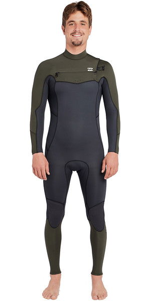 2019 Billabong Furnace Absolute 3/2mm Chest Zip Wetsuit Dark Olive L43M09