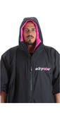 2021 Dryrobe Advance Short Sleeve Premium Outdoor Change Robe / Poncho DR100 - Black / Pink