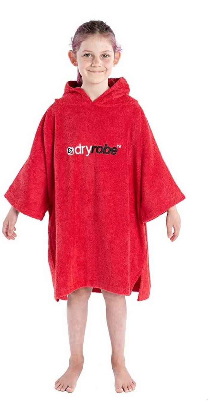 2020 Dryrobe Junior Organic Cotton Towel Robe Red XS SS OCT R