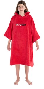 2021 Dryrobe Junior Organic Cotton Hooded Towel Changing Robe / Poncho - Red