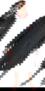 2020 Dryrobe Advance Long Sleeve Premium Outdoor Change Robe / Poncho DR104 - Black / Red