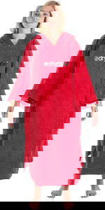 2020 Dryrobe Short Sleeve Towel Change Robe / Poncho SS TD R - Red