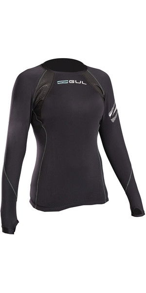 2018 Gul Evolite Womens Flatlock Thermal Long Sleeve Top Black EV0120-B2