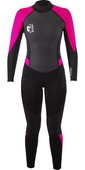 2022 Gul Junior Girls G-Force 3mm Flatlock Wetsuit GF1308-B7 - Black / Pink