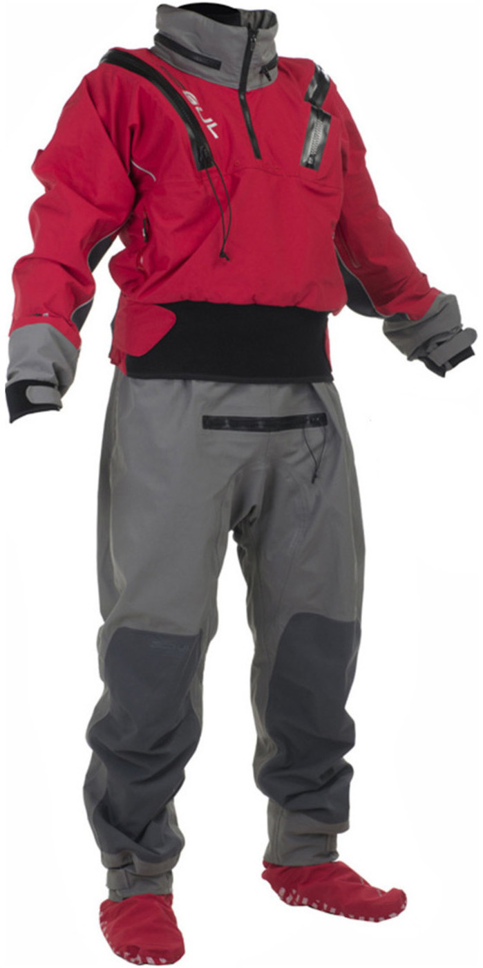 Gul Taw Kayaking Drysuit UZIP Pee Zip Red / Grey GK0149 2ND