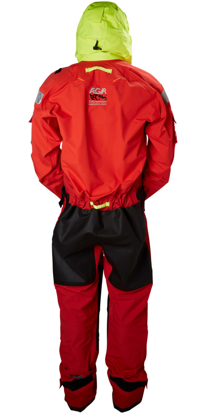 2019 Helly Hansen Aegir Ocean Survival Drysuit Alert Red 31706