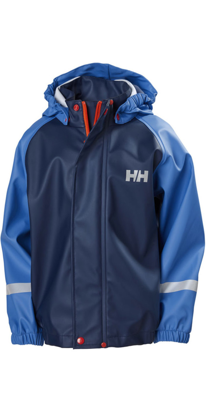 2019 Helly Hansen Junior Bergen PU Jacket & Trouser Rain Set Blue Water ...