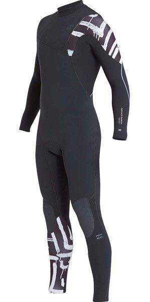 2019 Billabong Furnace Carbon Comp 3/2mm Ziperless Wetsuit Black Print L43M03