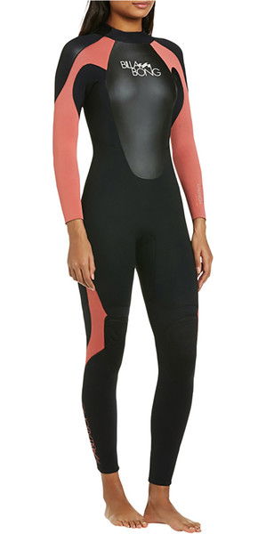 2018 Billabong Womens Launch 5/4/3mm GBS Wetsuit Black / CHERRY 045G01
