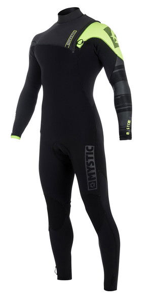 2018 Mystic Majestic 3/2mm Zip Free Wetsuit BLACK / Lime 170260