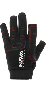 2021 NAVA Performance Long Finger Sailing Gloves NAVA010 - Black