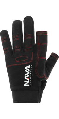 2024 NAVA Performance Long Finger Sailing Gloves NAVA010 - Black