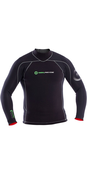 2019 Neil Pryde Elite Firewire 3mm Long Sleeve Top Black SAB601