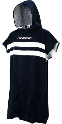 2023 Northcore Beach Basha Stripe Hooded Towel Changing Robe / Poncho NOCO241 - Blue