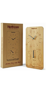 2021 Northcore Wall Mounted Bamboo Time & Tide Clock NOCO88D