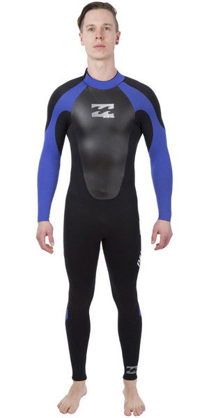 2019 Billabong Intruder 4/3mm GBS Back Zip Wetsuit BLACK / Blue 044M15