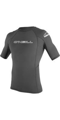 2024 O'Neill Basic Skins Short Sleeve Crew Rash Vest 3341 - Graphite