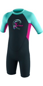2022 O'Neill Toddler Reactor 2mm Back Zip Shorty Wetsuit Slate / Berry / Seaglass 4867
