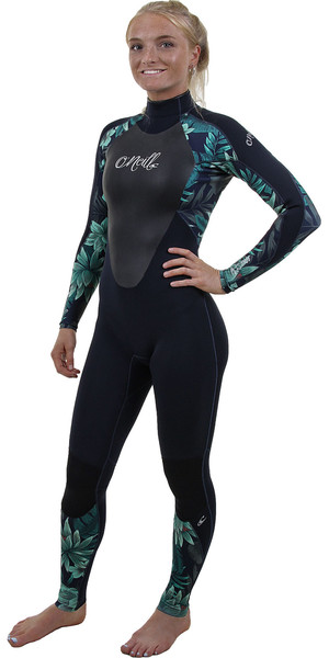 2019 O'Neill Womens Epic 4/3mm Back Zip GBS Wetsuit Abyss / Faro 4214