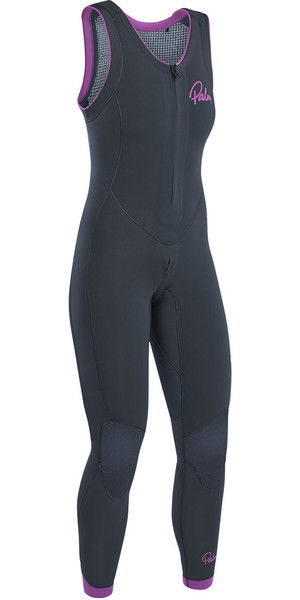 2019 Palm Blaze Womens 3mm GBS Front Zip Long John Wetsuit Jet Grey 12231