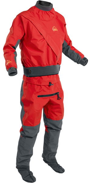 2019 Palm Mens Cascade Front Zip Kayak Drysuit + Con Zip Flame Red 11741