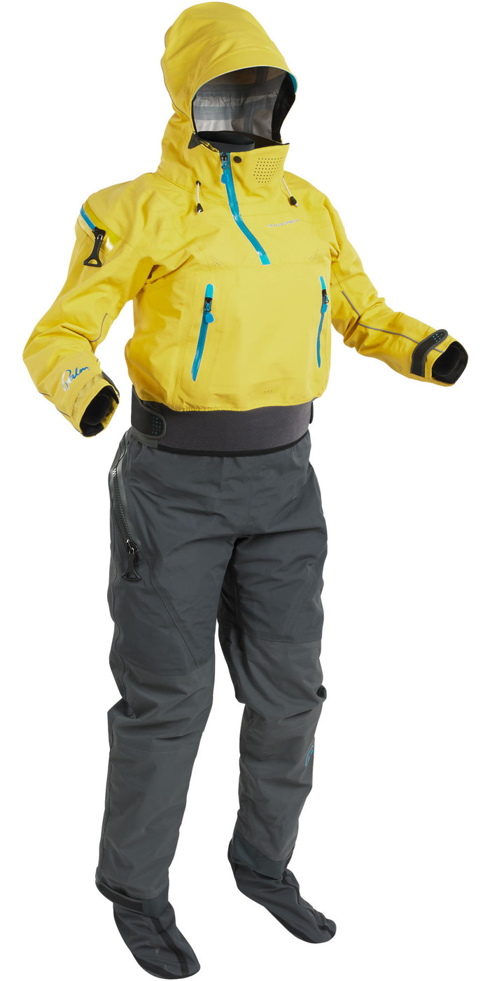 2021 Palm Womens Bora Touring Kayak Drysuit Yellow / Jet Grey 12383