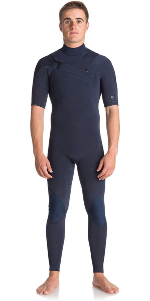 2018 Quiksilver Original Monochrome 2mm AZip Short Sleeve Wetsuit NAVY EQYW303008