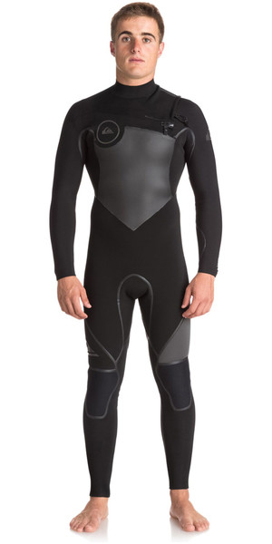 2018 Quiksilver Syncro+ 5/4/3mm Chest Zip GBS Wetsuit JET BLACK EQYW103046