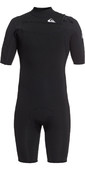 2021 Quiksilver Mens Syncro 2mm Chest Zip Shorty Wetsuit EQYW503023 - Black / Silver