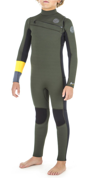 2019 Rip Curl Junior Aggrolite 5/3mm Chest Zip Wetsuit KHAKI WSM8PB