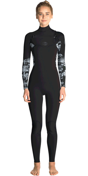 2019 Rip Curl Womens Flashbomb 5/3mm Chest Zip Wetsuit BLACK / GREY WST7GS