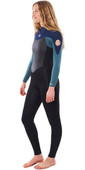 2021 Rip Curl Womens Omega 4/3mm Back Zip Wetsuit WSM9CW - Green