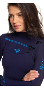 Roxy Damen Syncro 4//3mm Chest Zip Wetsuit Blue Ribbon Coral Flame thermische warme Hitze legere Einfache Stretch