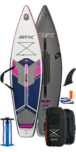 2021 STX Touring Pure 10'6 Inflatable Stand Up Paddle Board Package - Board, Bag, Pump & Leash - Purple / Blue
