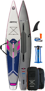 2021 STX Touring Pure 14'0 Inflatable Stand Up Paddle Board Package - Board, Bag, Pump & Leash - Purple / Blue