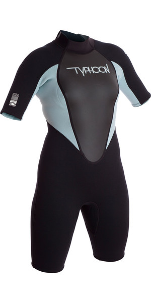 2019 Typhoon Womens Storm 3/2mm Shorty Wetsuit Glacier Blue / Black 250892
