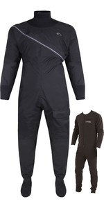 2021 Typhoon Mens Beadnell Ezeedon Front Zip Drysuit & Underfleece 100187 - Black / Grey