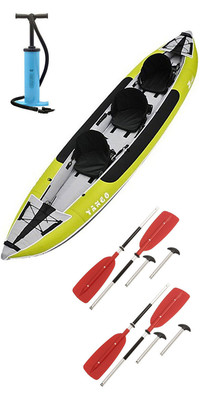 2022 Z-Pro Tango 3 Man Inflatable Kayak, Paddle & Pump Package TA300 GREEN