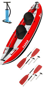 2021 Z-Pro Tango 200 1-2 Man Inflatable Kayak TA200 RED + 2 FREE PADDLES + PUMP