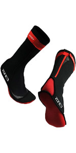 2021 Zone3 2mm Neoprene Swim Socks NA18UNSS108 - Black / Red